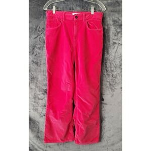 Jucca Women's Corduroy Wide Leg Stretch Pants Pink Size 29 X  27"  Made in Italy